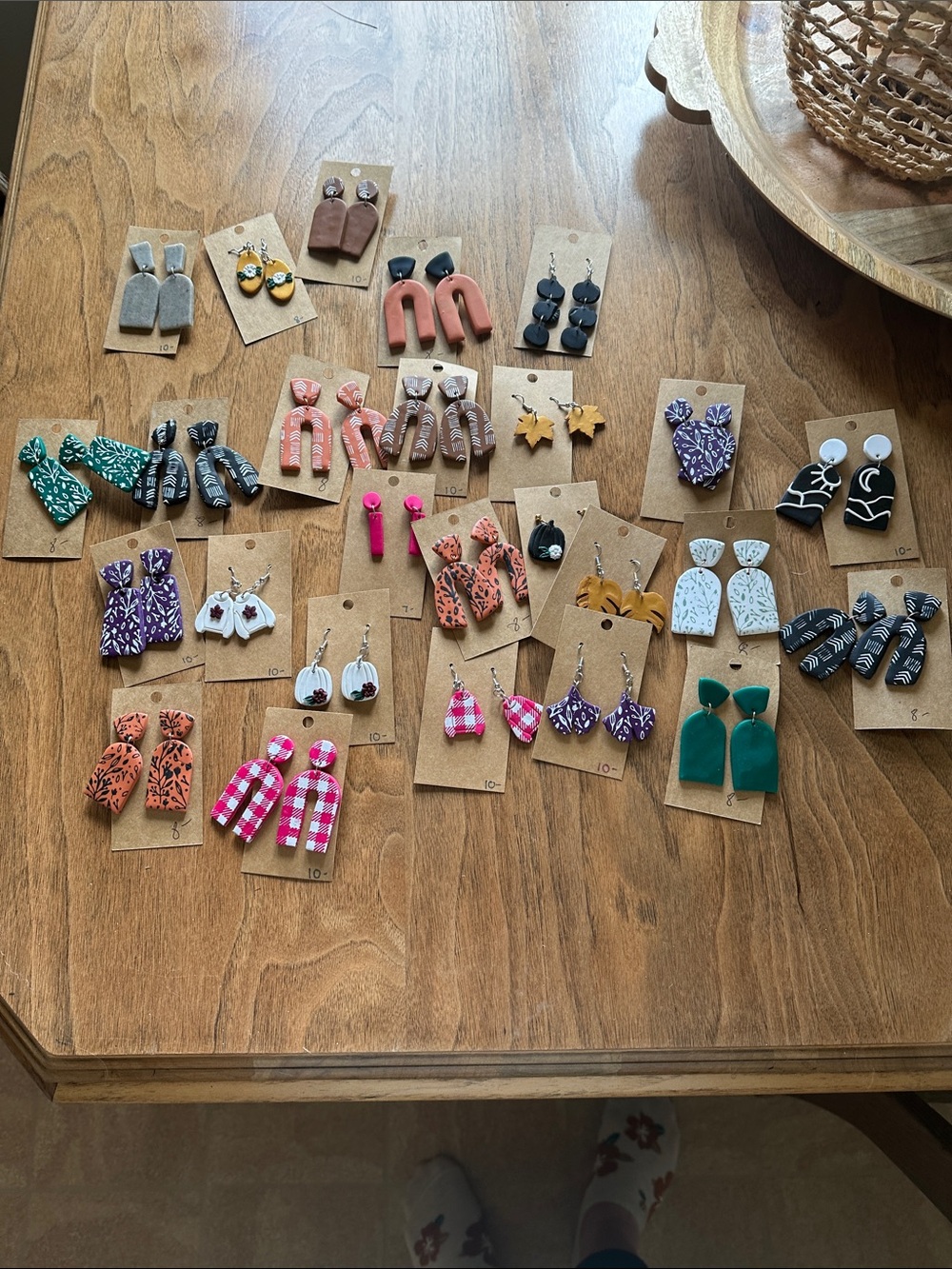 Handmade Assorted Polymer Clay Earrings - Mixed Colors Bundle of 26!